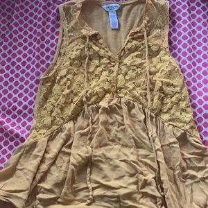 Yellow Sleeveless tee shirt